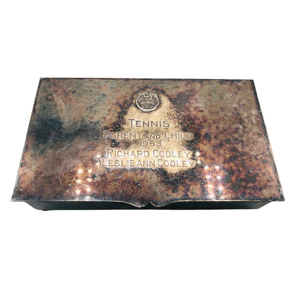 Antique Silverplate Cigarette Box or Jewelry Box 1963